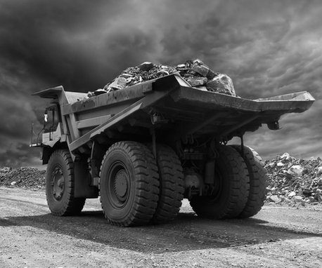 Haul truck working at an open-pit mine