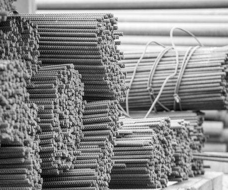 Stacked metal sheets in a mill